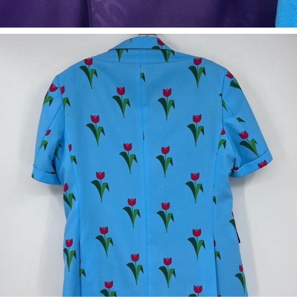 Opposuit tulip print summer suit with matching shorts and tie. - Picture 7 of 11